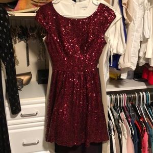 Red sequin B.DARLIN dress